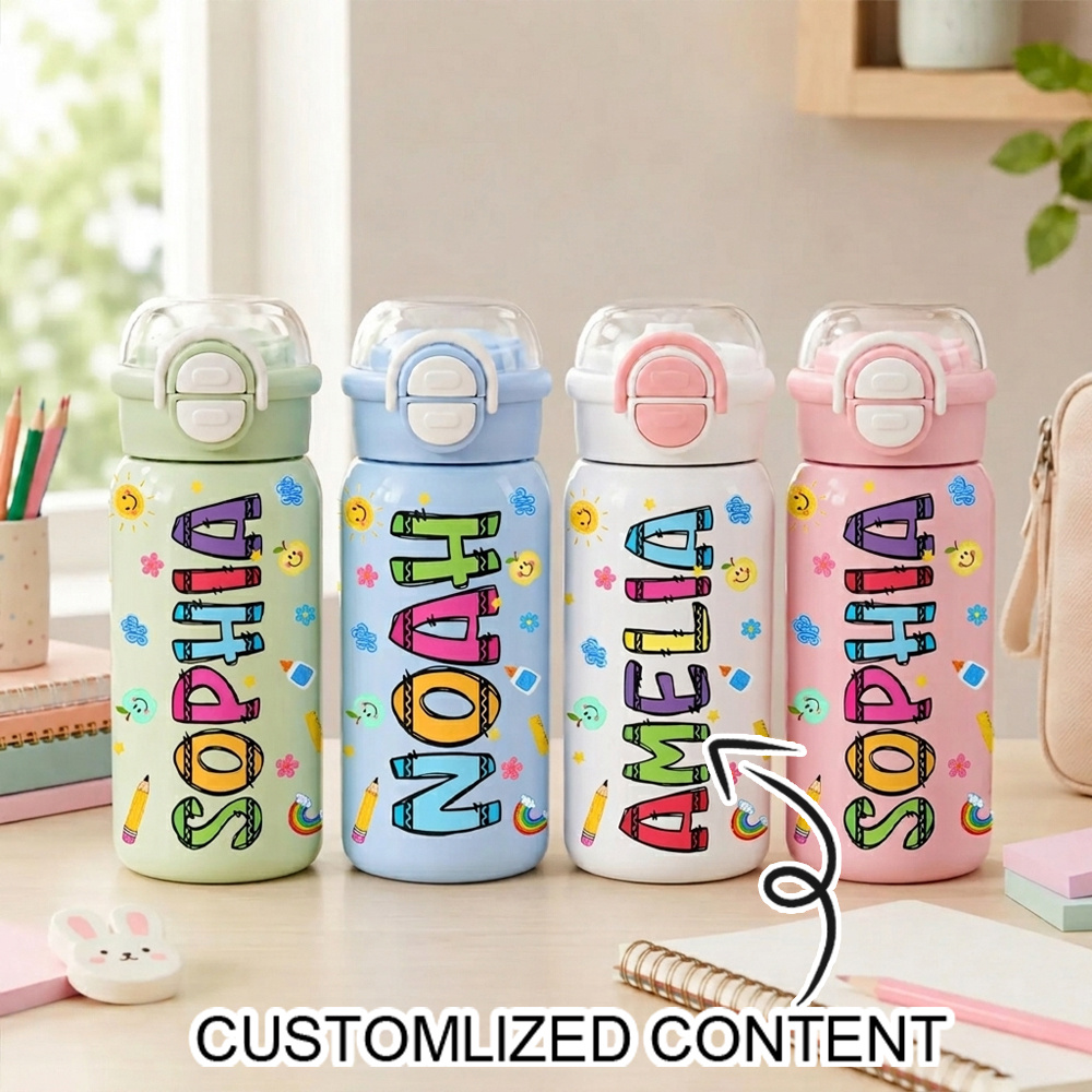 Flask Stainless Steel - Custom Name Kids Stainless Steel Water