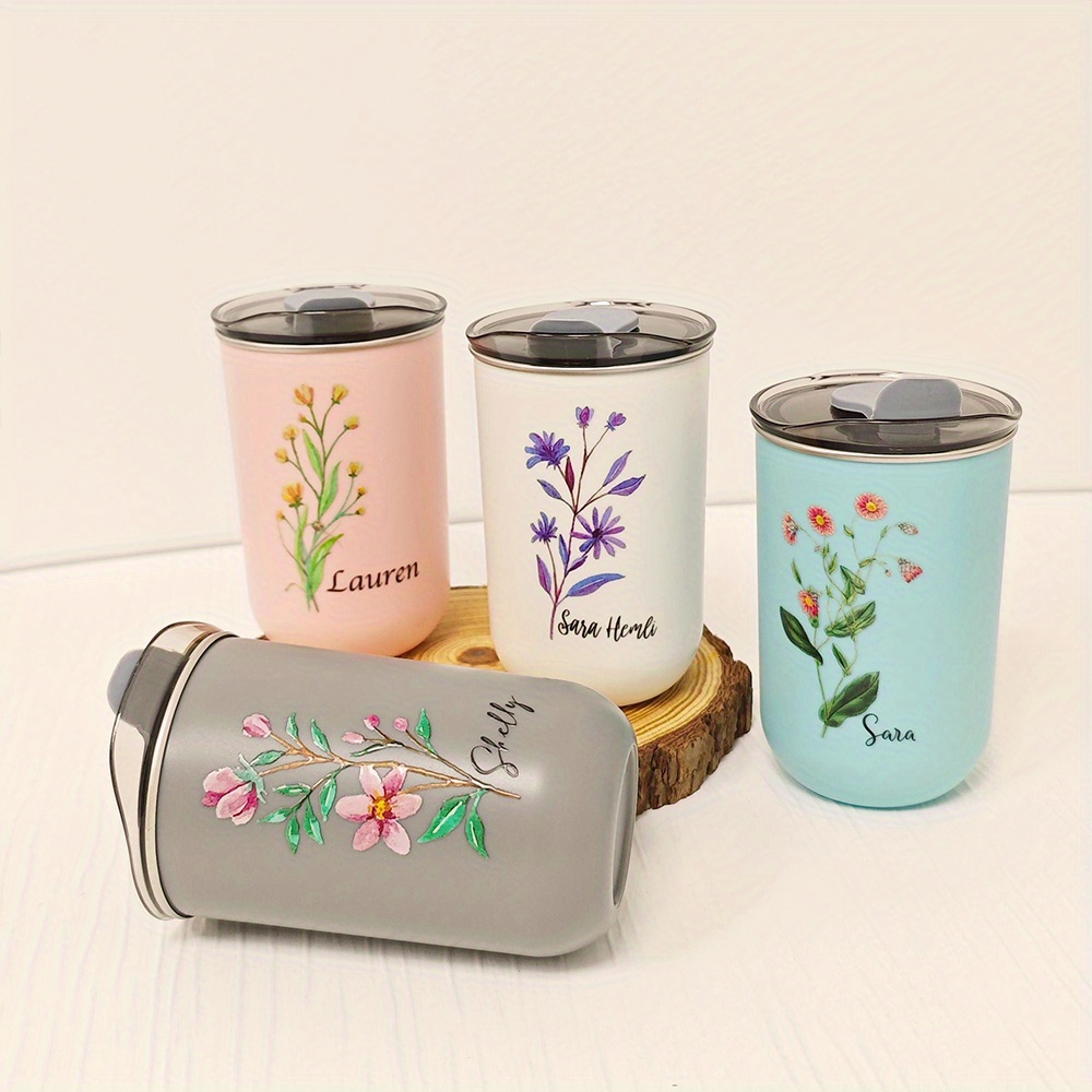 Custom Birth Flower Stainless  - Flask Stainless Steel ulasan dan harga
