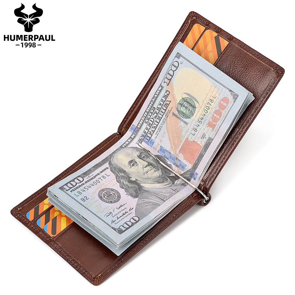 Genuine Leather Mens Slim Wall - Money Clip Slim ulasan dan harga