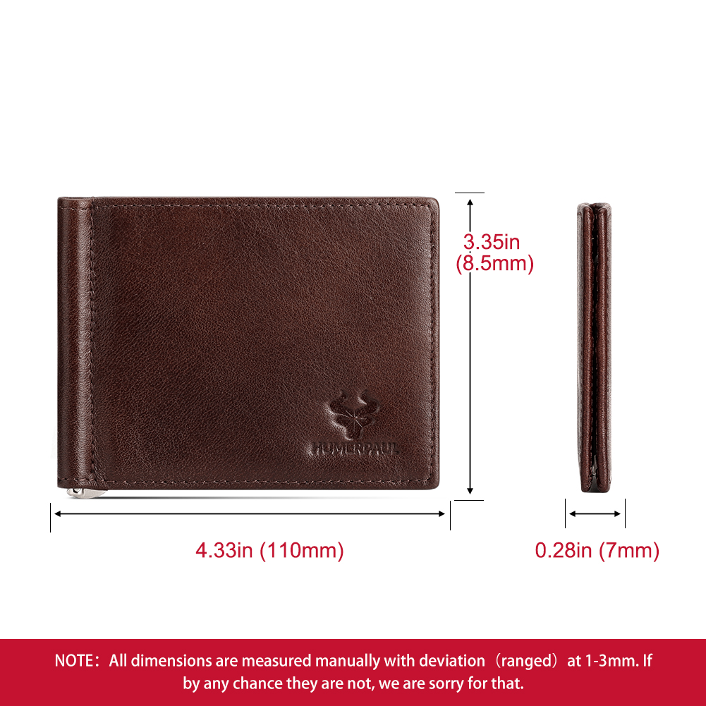 Genuine Leather Mens Slim Wall - Money Clip Slim ulasan dan harga