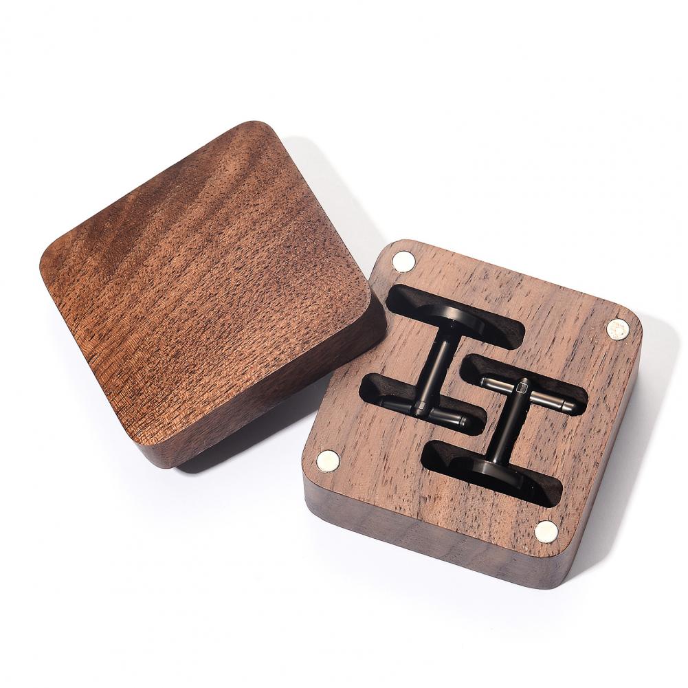 Walnut Cufflink Box Solid Wood - Men Accessories Gift Box ulasan dan harga