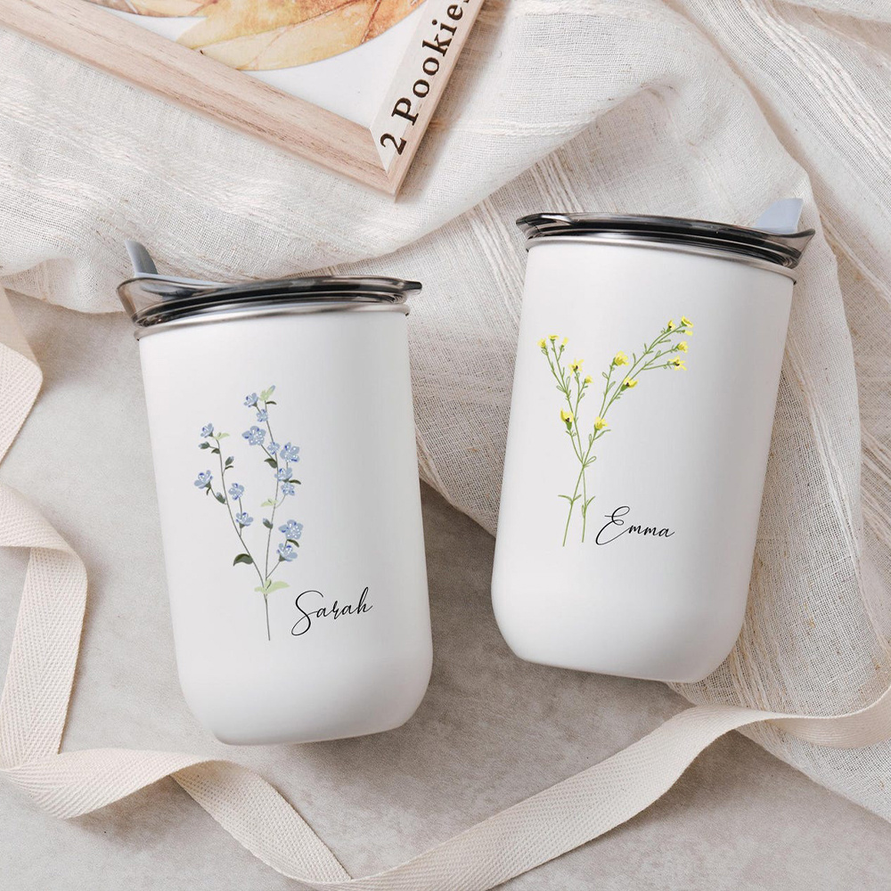 Custom Name Red Wildflower Sta - Flask Stainless Steel ulasan dan harga